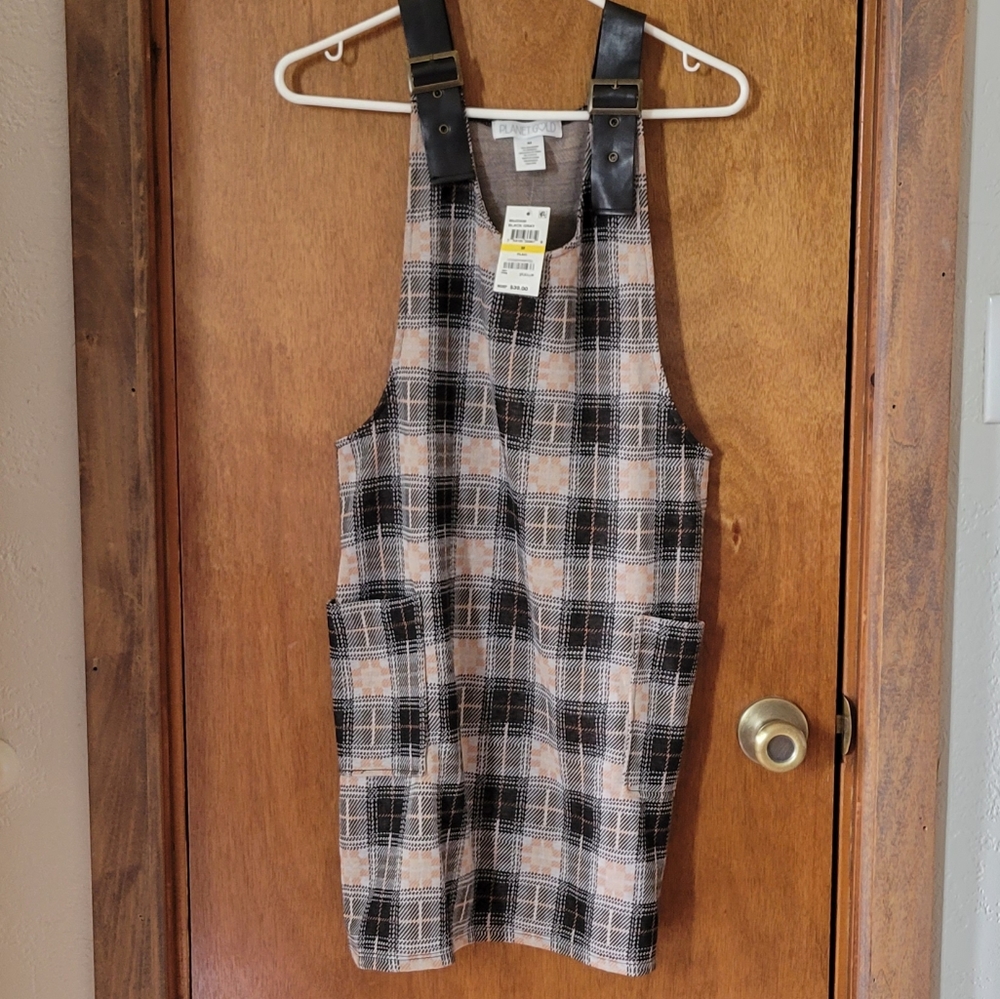 Planet Gold plaid jumper dress